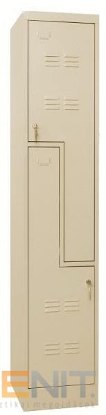 Z ajtós kivitelű fém öltözőszekrény KS 2 ajtóval krém színben