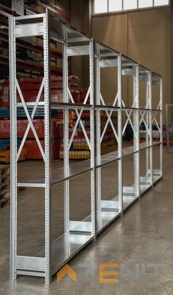 Kapcsolható polcos állványösszeállítás HI-280, 2000 mm magas 5 mezős